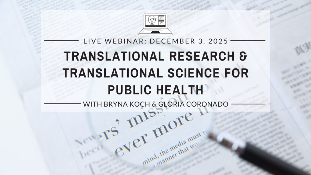 Translational Research & Translational Science for Public Health
